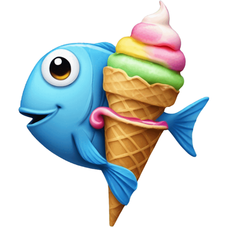 fish with ice cream emoji