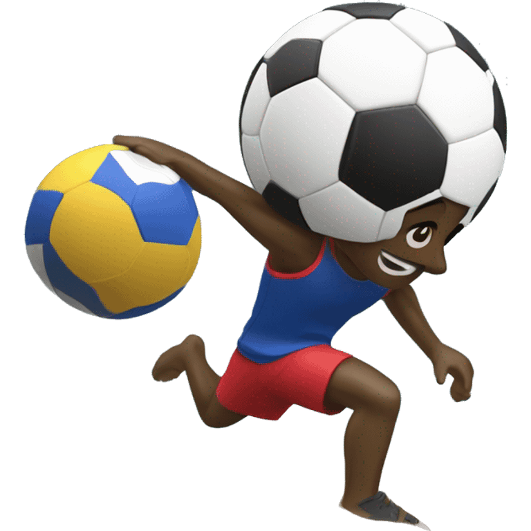 beach soccer player with bal emoji