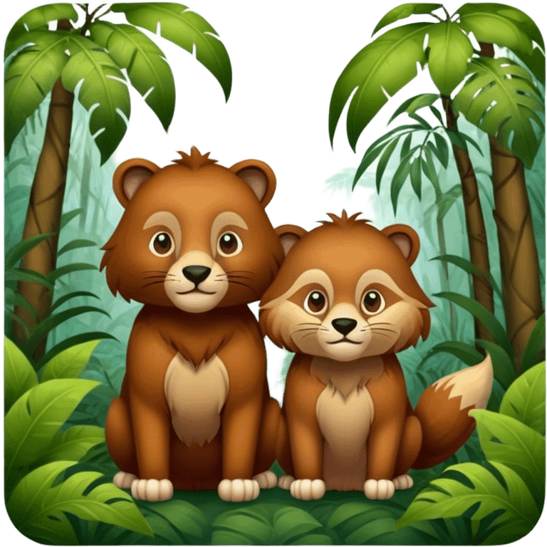 Animals in jungle emoji