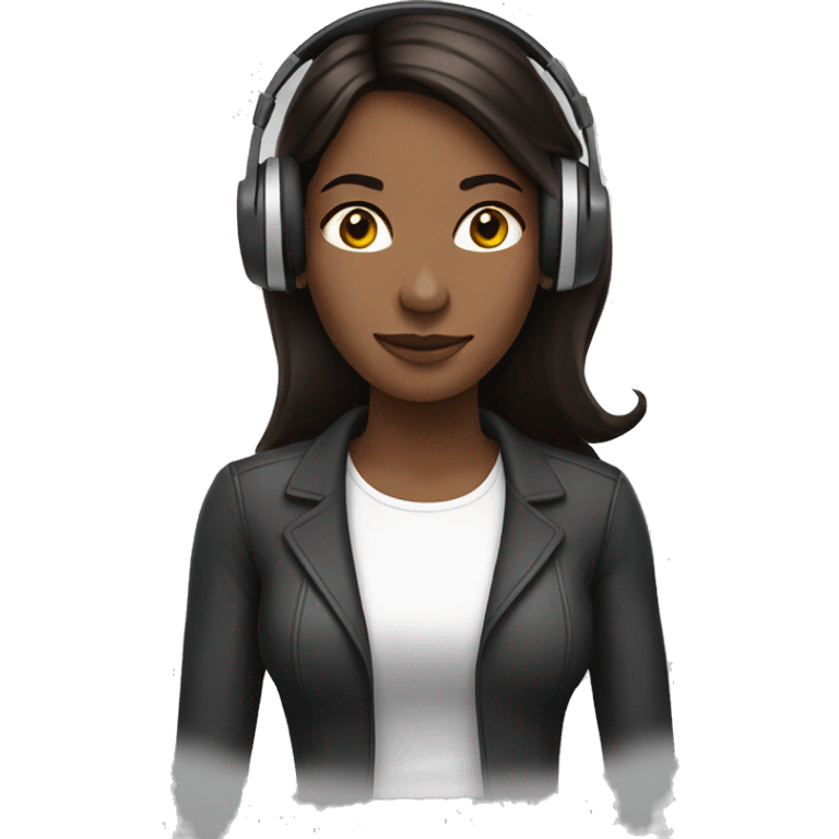 woman with headphones brunette emoji