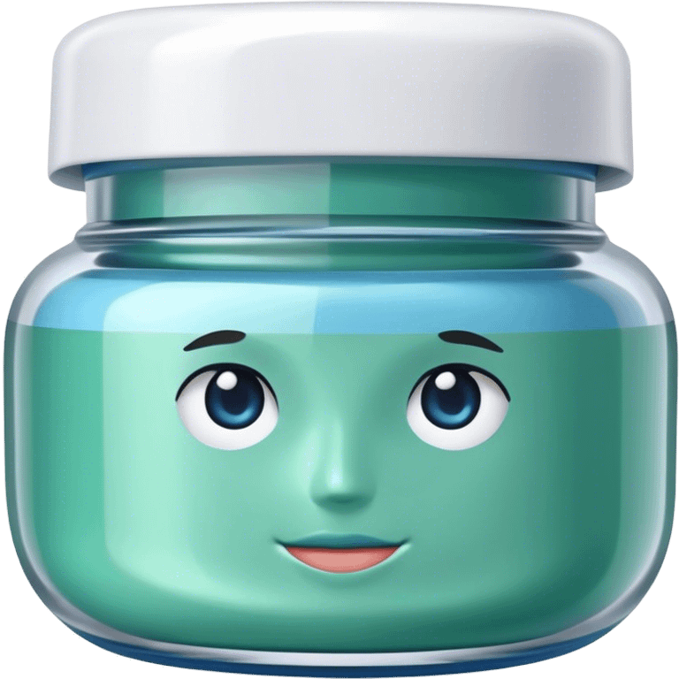 blue and green aesthetic jar of face cream  emoji