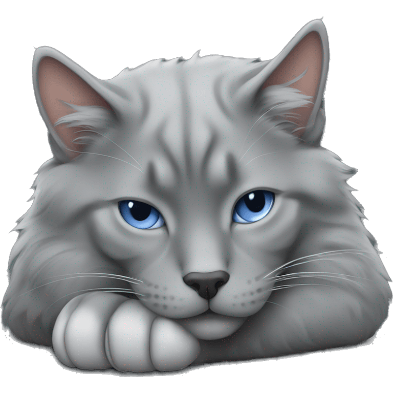 Sleeping nebelung cat emoji