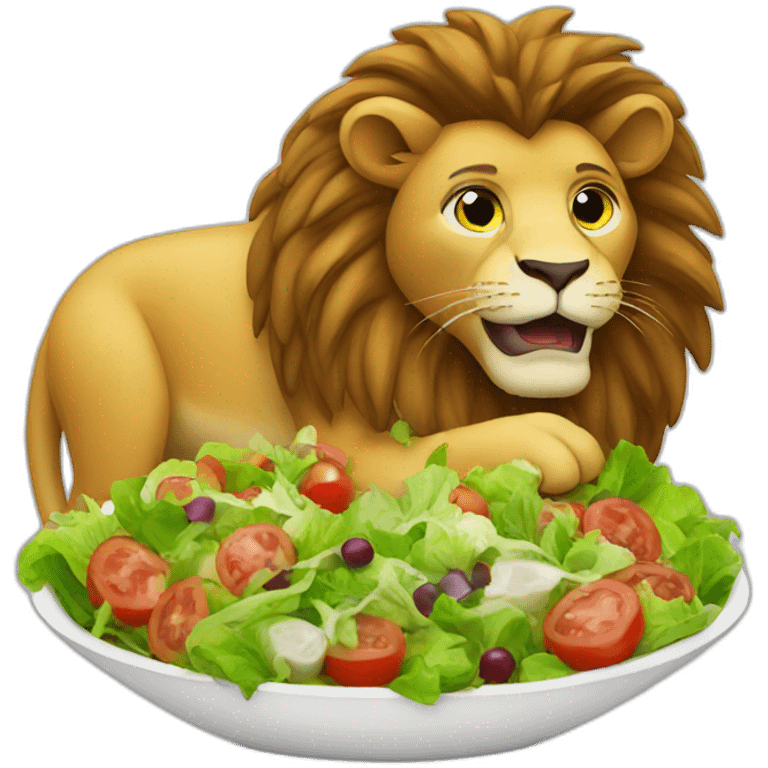 lion eat a salad emoji