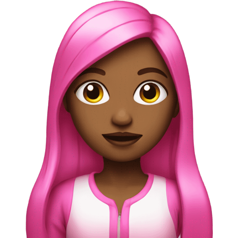 Girl with pink funk emoji