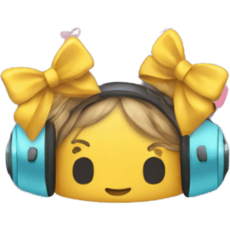 Headphones with bows emoji