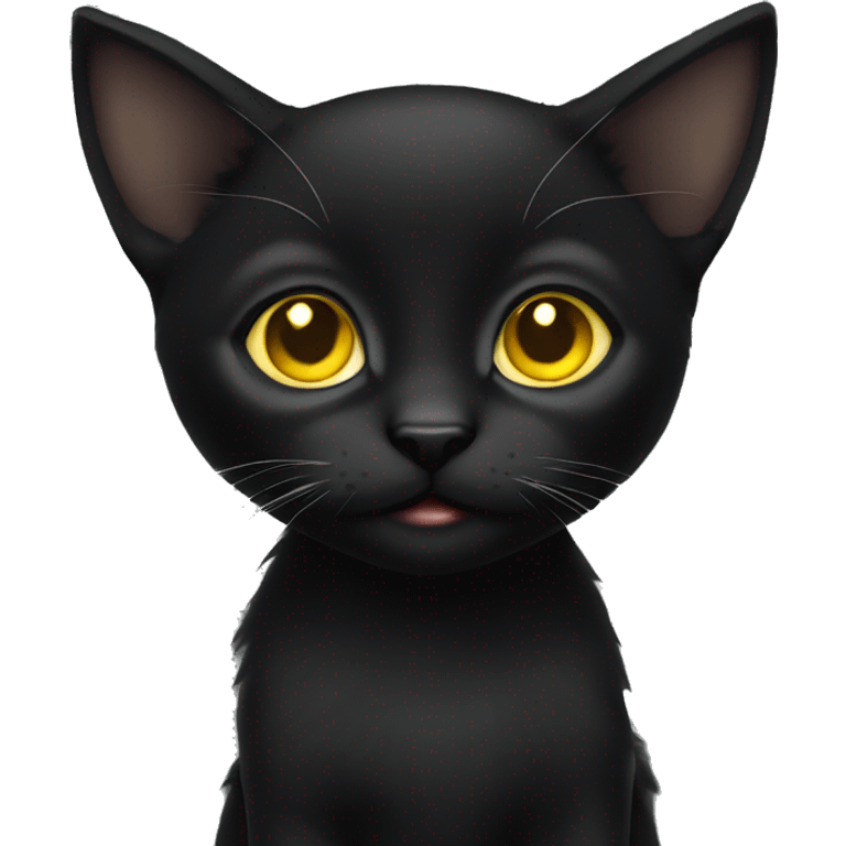 Black kitten with yellow eyes  emoji