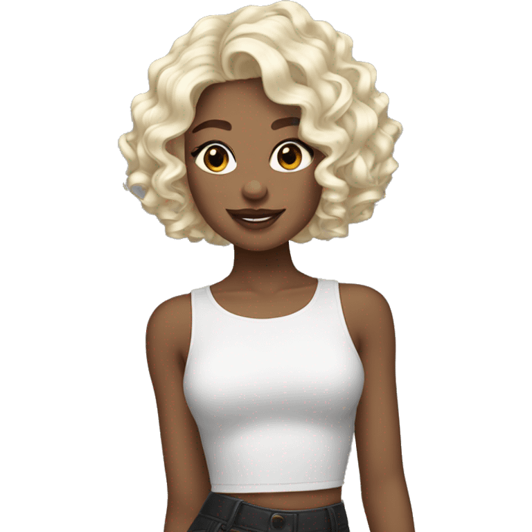 curly platinum blonde bob  emoji