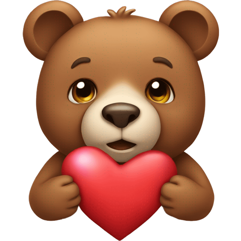 Bear holding heart emoji