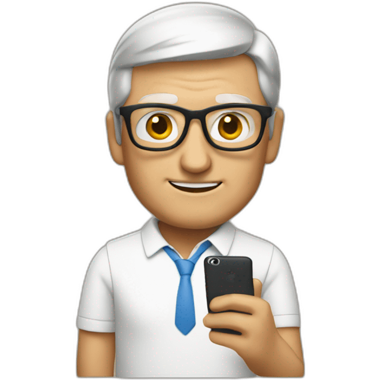 tim cook using a android phone emoji