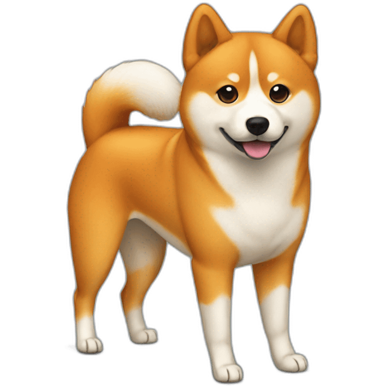 two orange shiba inu dogs standing together emoji