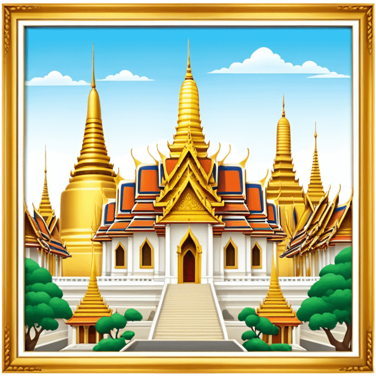 Grand Palace Bangkok Landmark Emoji – Featuring golden spires, Thai architecture, and the Emerald Buddha Temple. emoji