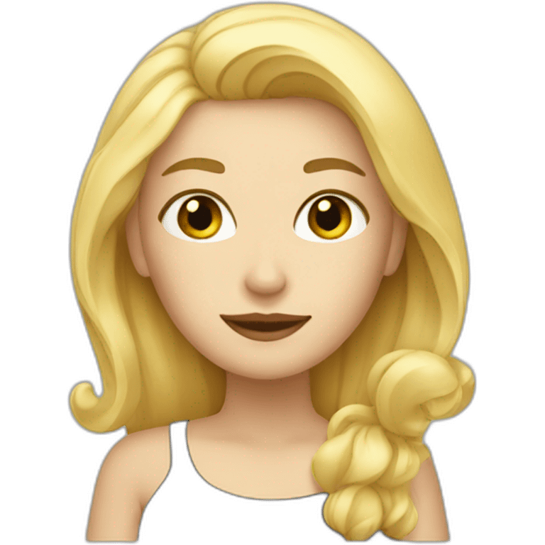 blond woman with black cat emoji