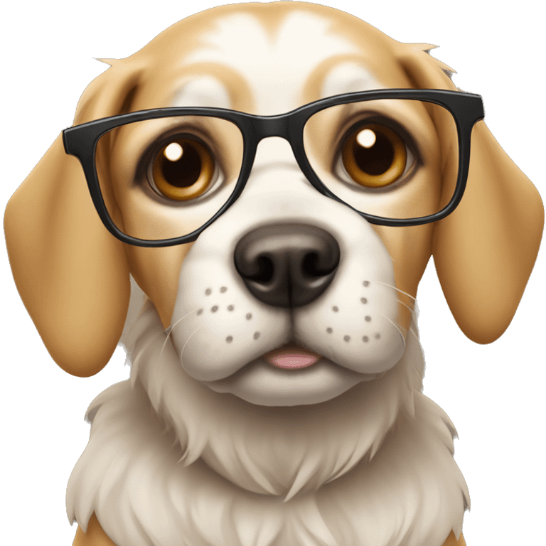 Dog wearing glasses  emoji