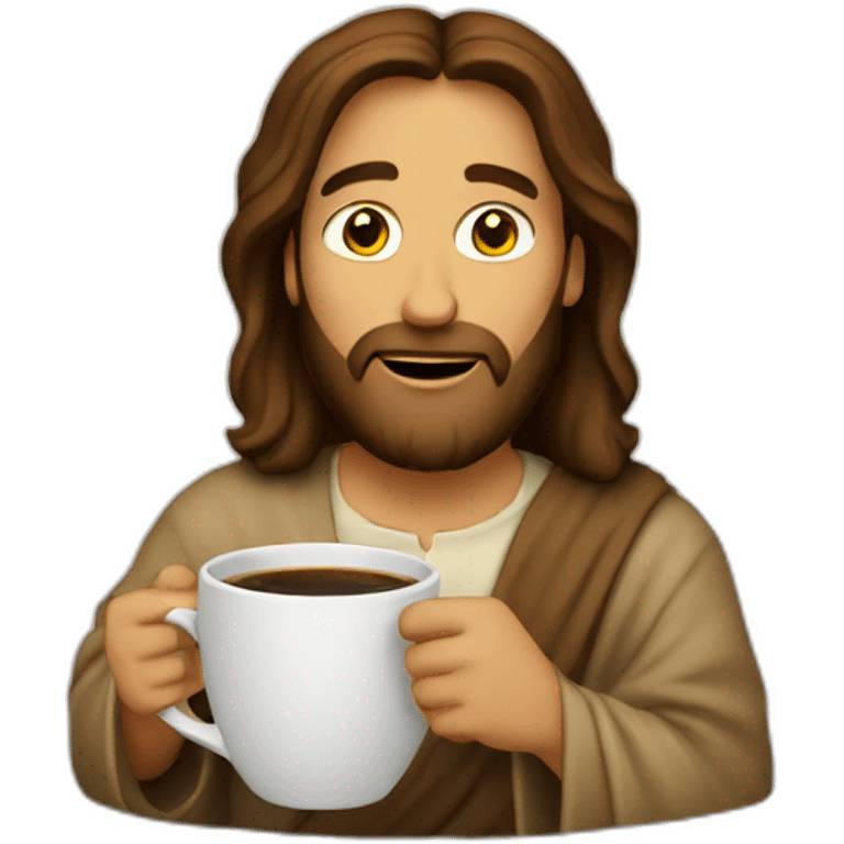 Jesus is drinking coffee emoji