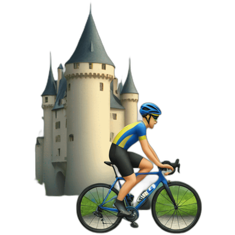 Cycliste chateau emoji