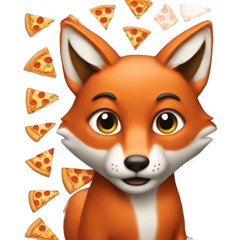 A fox with pizza emoji