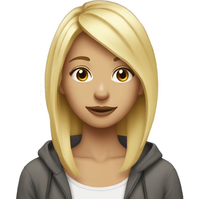 cozy indoors with blonde hair skinny girl emoji