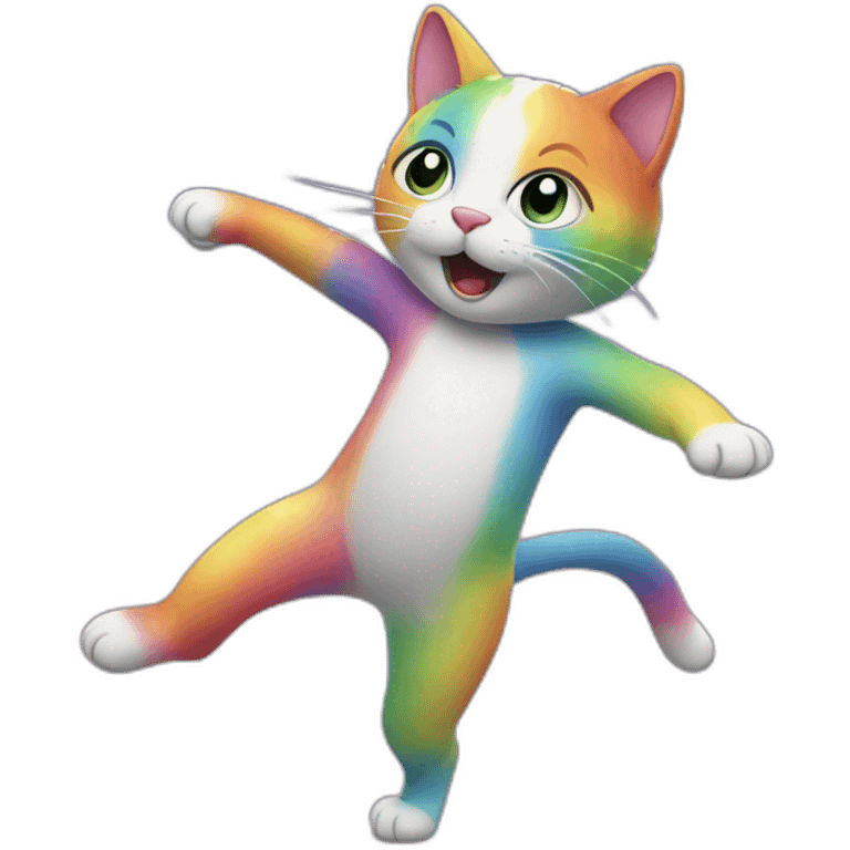 Rainbow cat dancing emoji