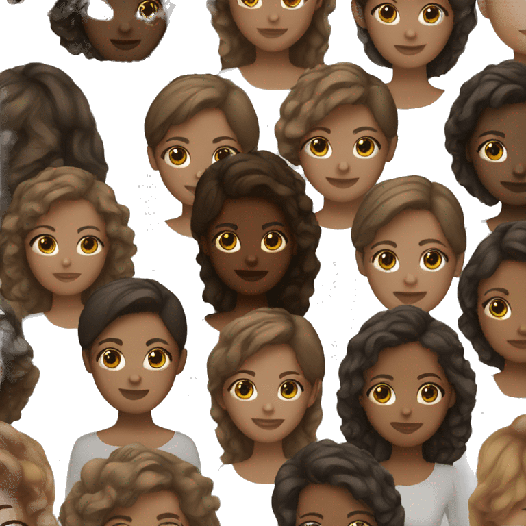 Brown hair brown skin girl emoji