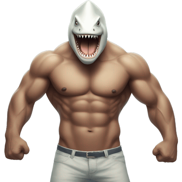 Muscular shark man emoji