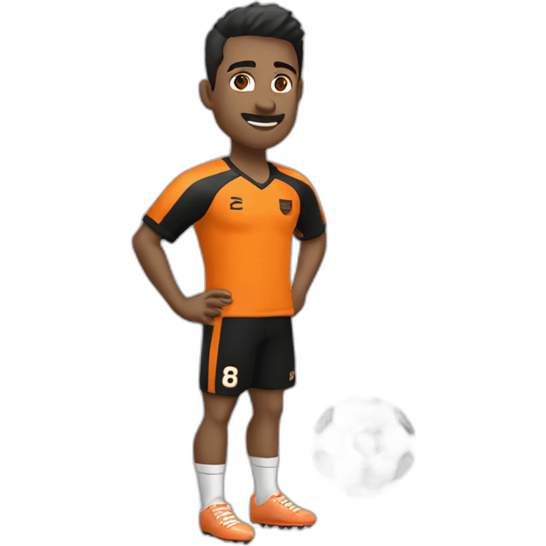 loup footballeur en orange et noir emoji