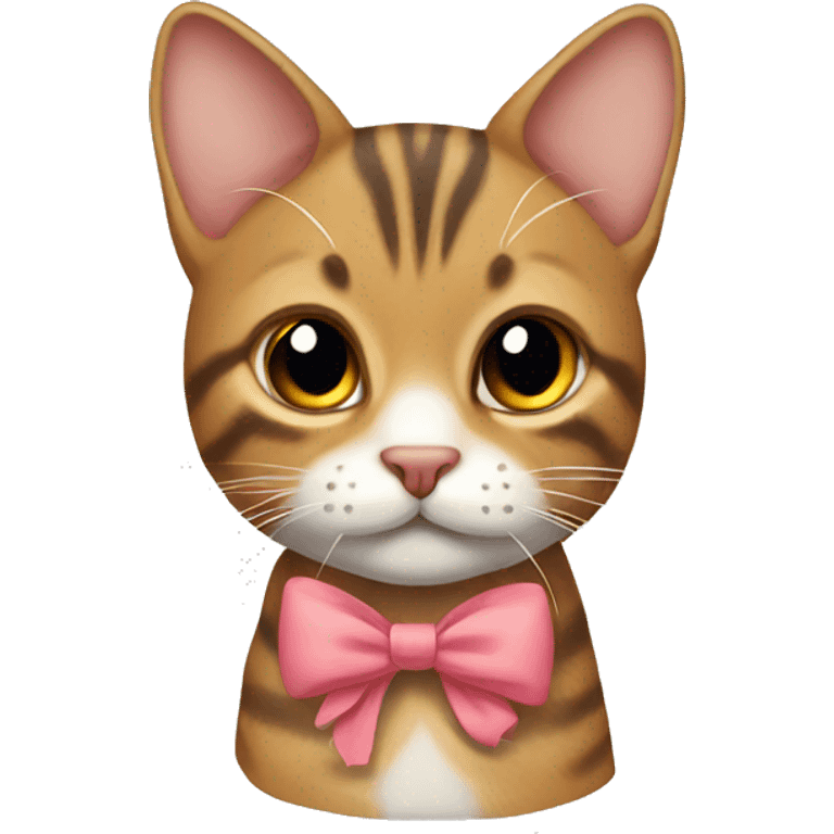 tabby cat with bow emoji