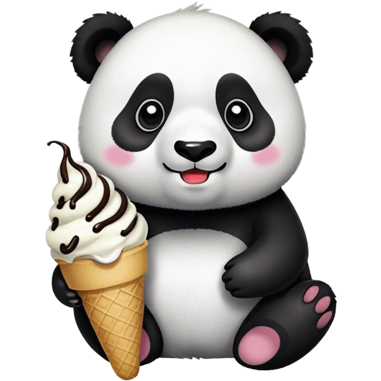 Panda eating ice cream emoji