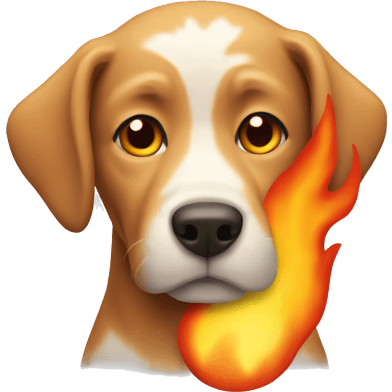 Dog with fire emoji