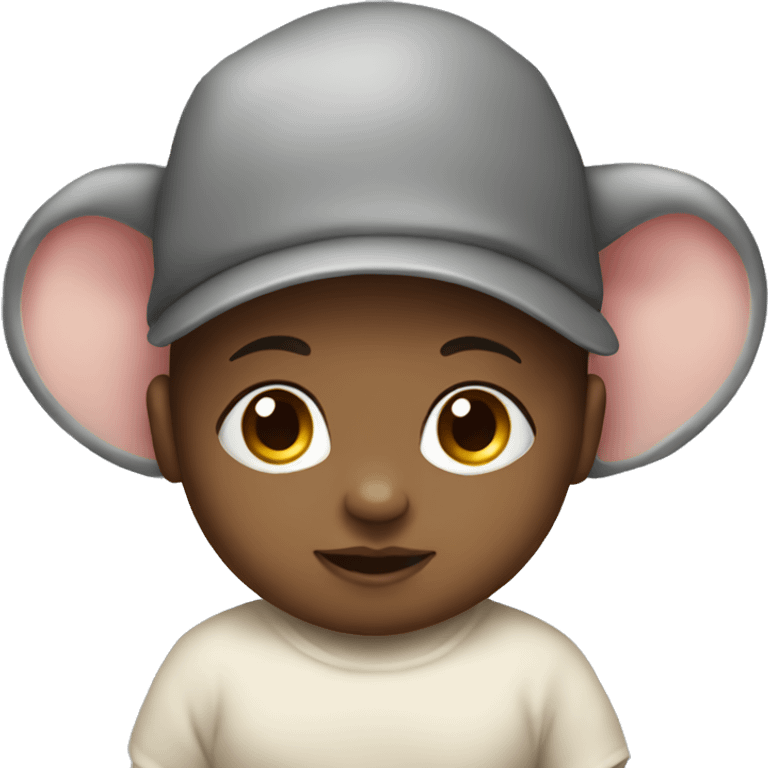 baby with a elephant hat emoji