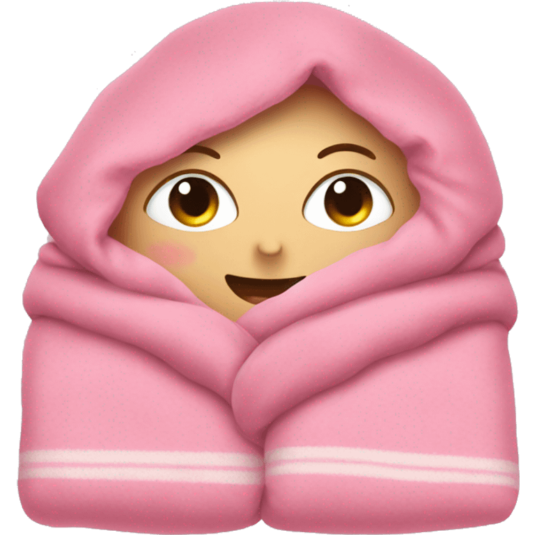 A pink cozy blanket emoji