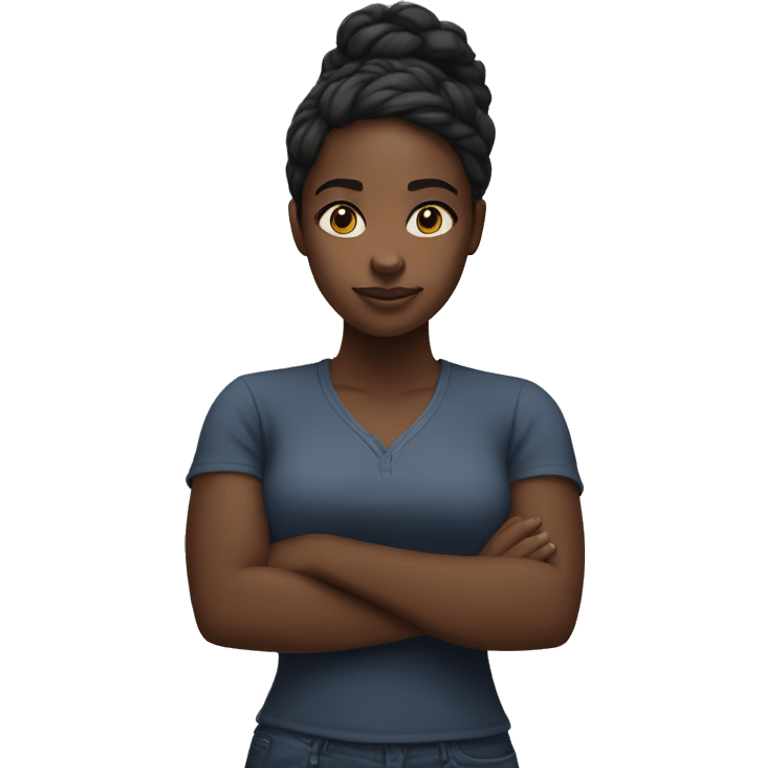 black girl with arms crossed emoji