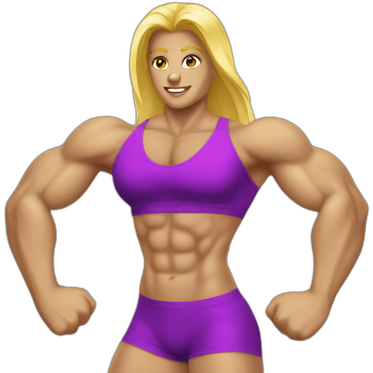 Blonde bodybuilder emoji