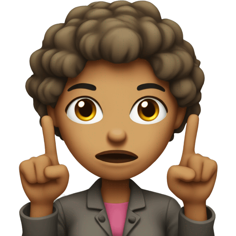 Angry woman holding up 2 fingers emoji