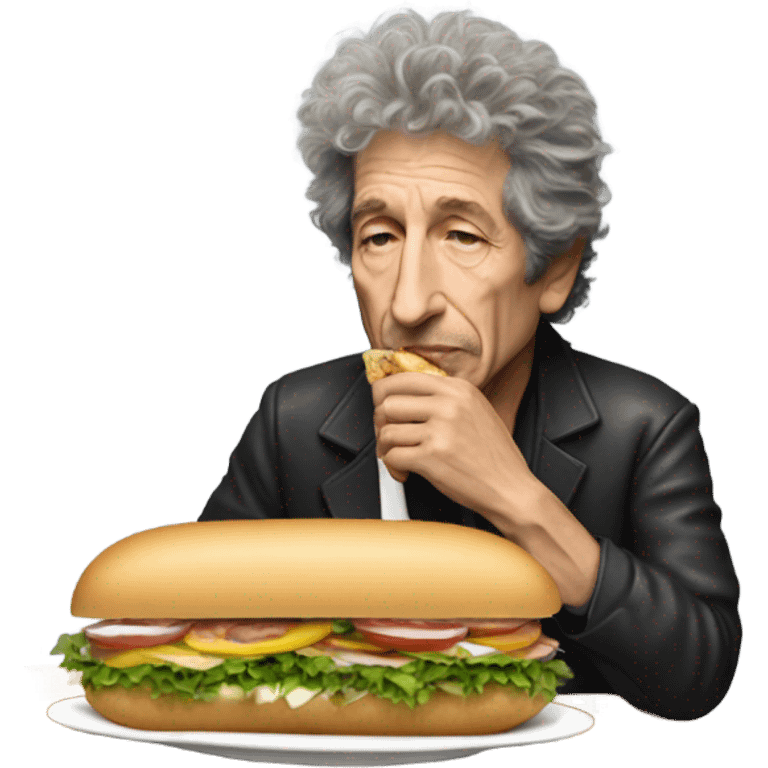 Bob Dylan eating a sub emoji