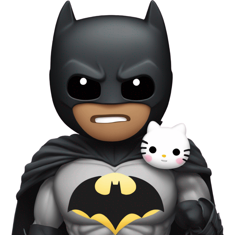 Batman carrying hello kitty emojo  emoji