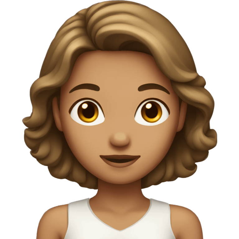 Girl with tan skin and brown hair  emoji