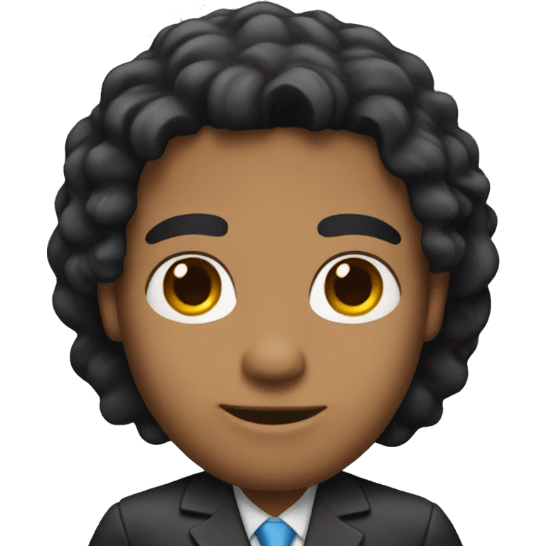 sales man with black hair and tan skin emoji