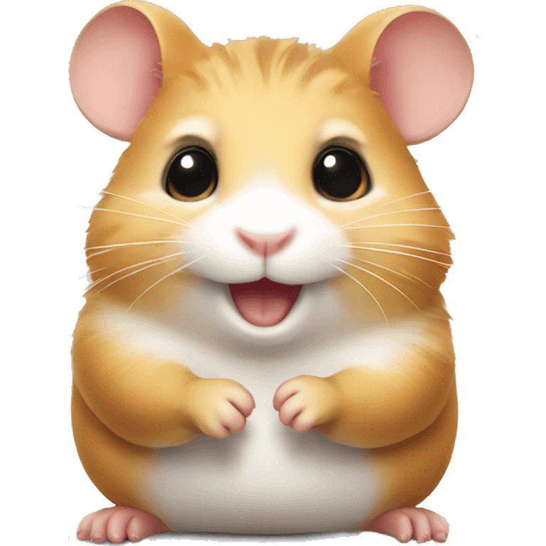 A hamster saying congratulations emoji