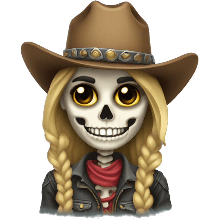 Skeleton cowgirl emoji