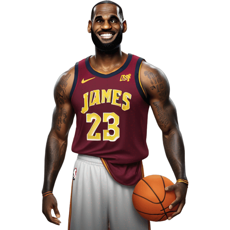 LeBron James with a basketball emoji