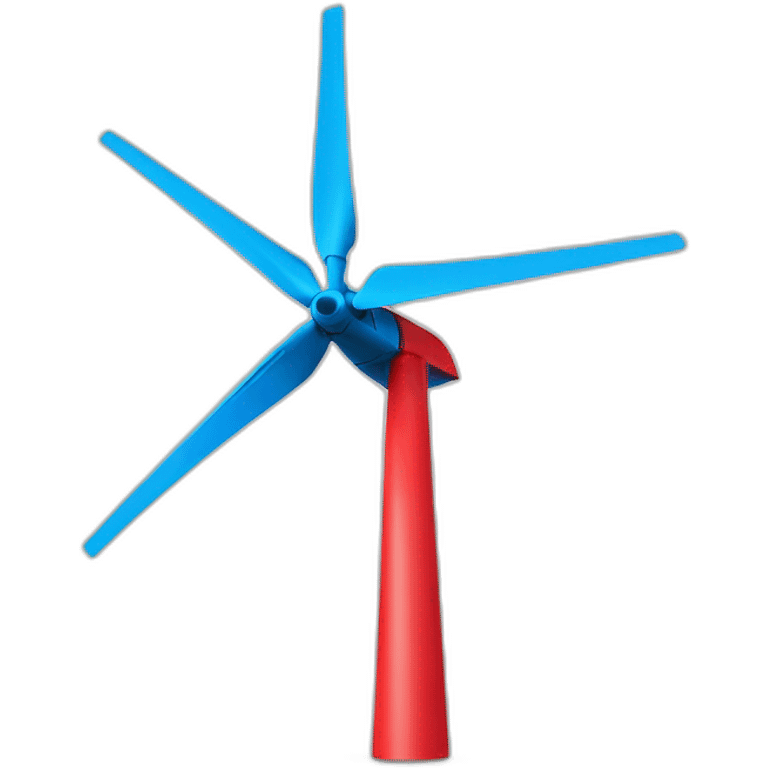 bright red and blue wind turbine emoji