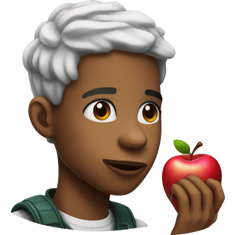 A boogie with an apple emoji