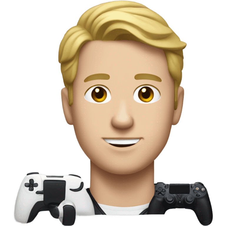 White guy playing the ps5 emoji