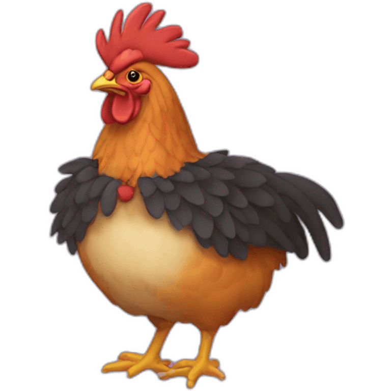 A hen in Halloween costume emoji