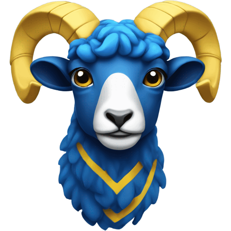 Blue and yellow ram emoji