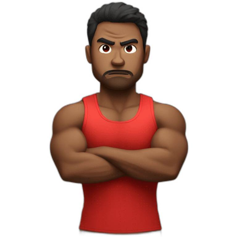 angry gym man (red) emoji