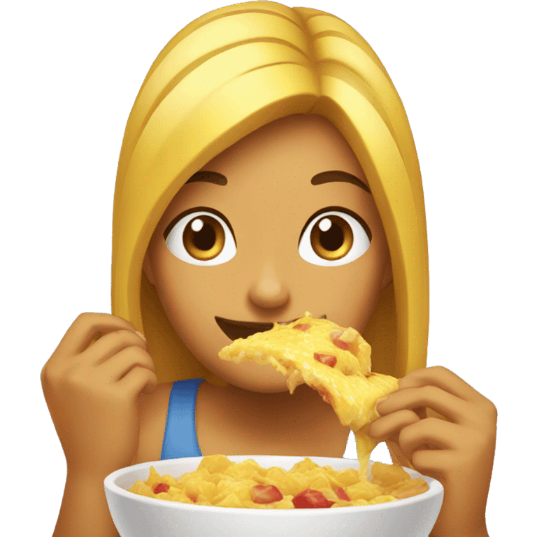 chica comiendo emoji