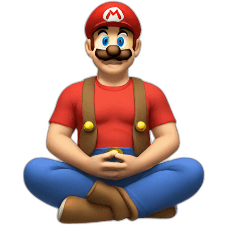 Super Mario doing a meditation emoji