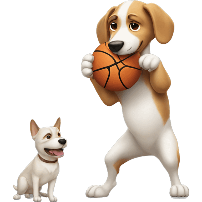 dog shooting a basketball emoji