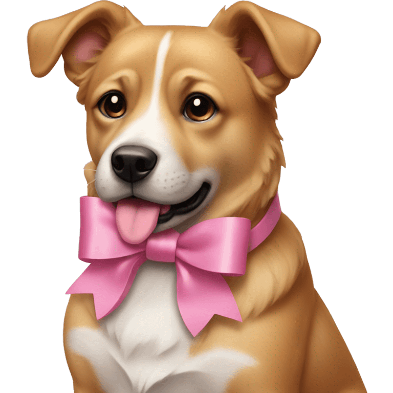 Dog with a pink bow emoji